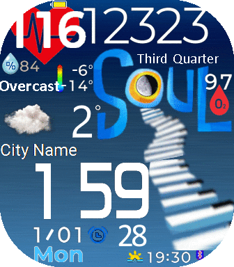 Soul with big heartbeat digits and big steps digits