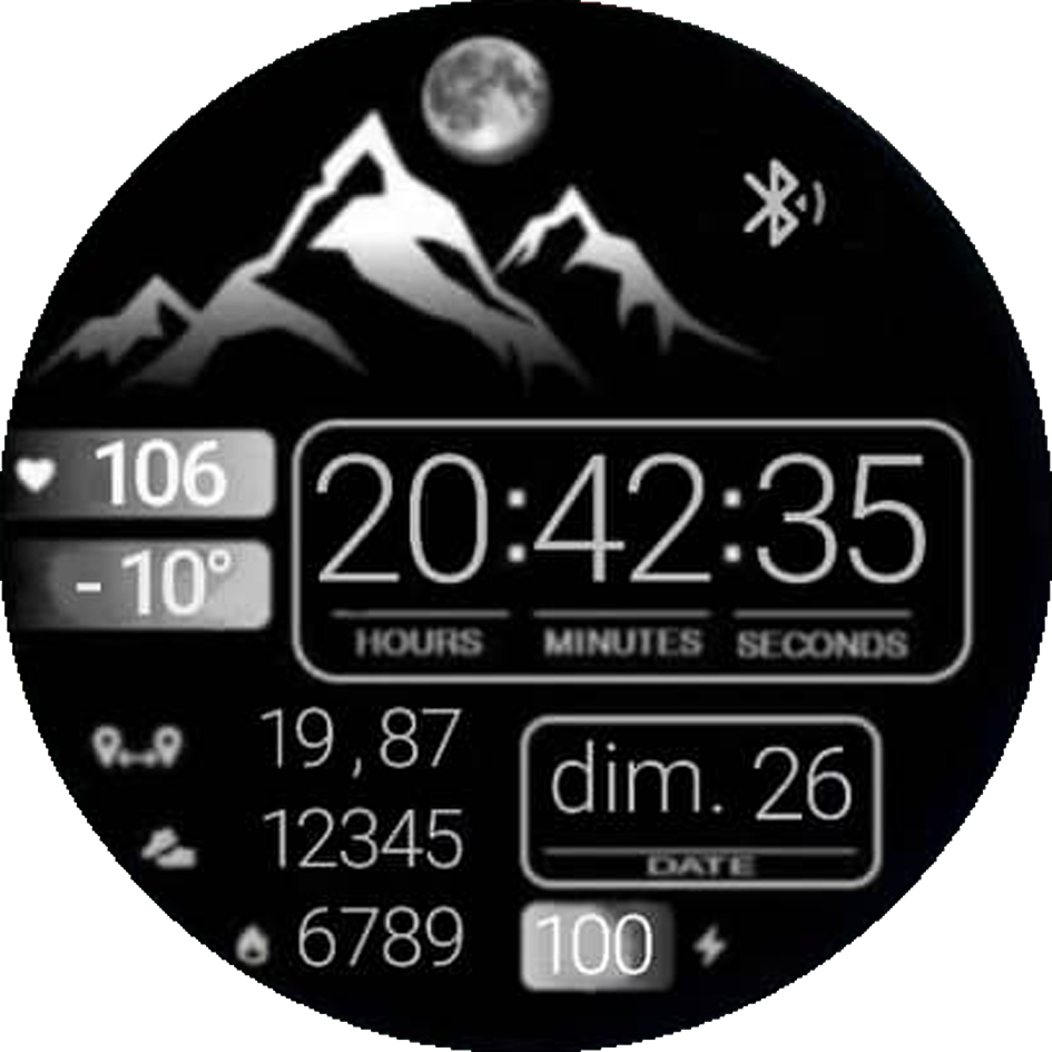 Valley of mountains watch face by Allen Design