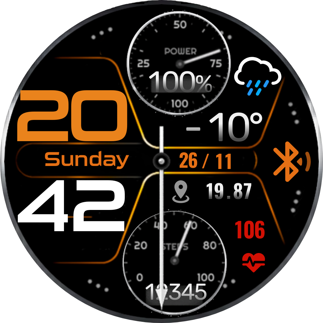 SNest BattStp Orange White Silver