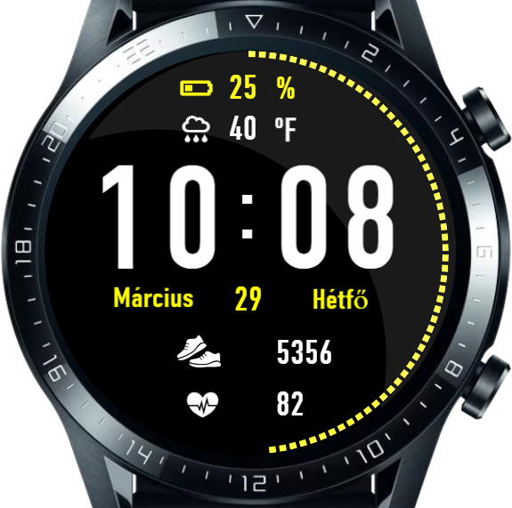 Simple Watchface Hungarian + akku