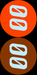 FP orange Czykago Script Circle