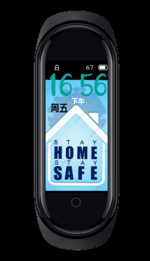 Stay home Stay safe Watchface by Xtremer Xiaomi Mi Band 4 🇺🇦 AmazFit, Zepp, Xiaomi, Haylou