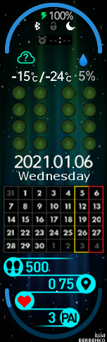 Binary clock with calendar June, v.2.2_eng