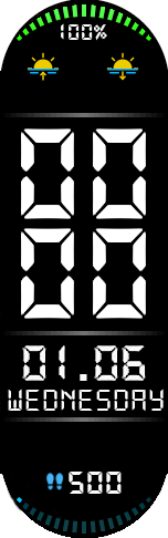 Digital Face with Sunrise and Sunset