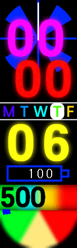 big, second, one-line day of week