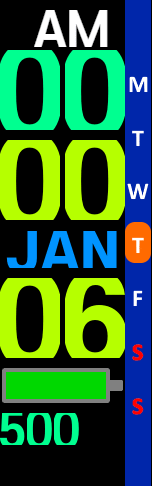 vertical day of week