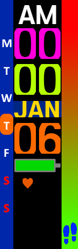 vertical day of week and steps