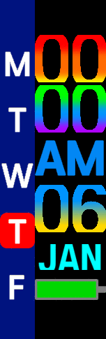 vertical day of week