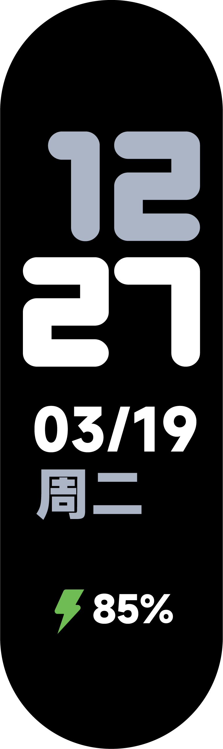 Apple Watch双行数字显示时钟风格