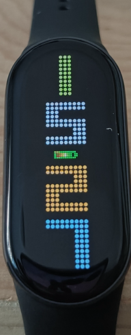 圆点像素彩色数字时分表盘