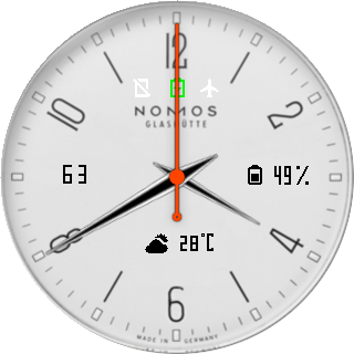 Nomos White Analog Modern Active timehand for seconds