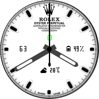 Rolex White Analog Modern Oyster Active timehand for seconds