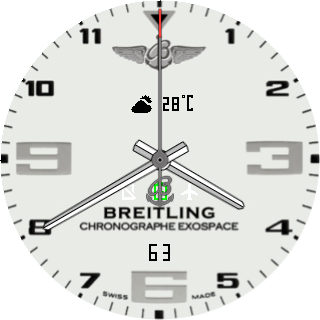 Breitling White Analog ExoSpace n Active timehand for seconds