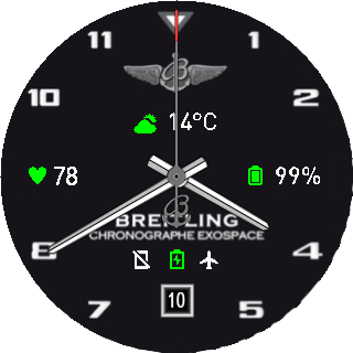 Breitling Black Analog ExoSpace n Active timehand for seconds