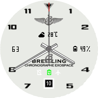 Breitling White Analog v2 ExoSpace n Active timehand for seconds