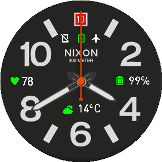 Nixon Black Analog Modern Active timehand for seconds