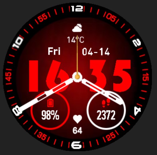 Analog Red with Circles