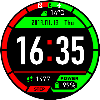 Sport Red Green Black