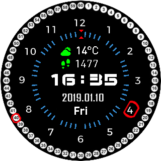 Black Red Watch face