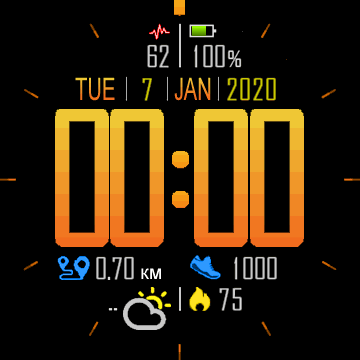 Big digits orange gradient 47