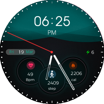 GTR - Simple Beautiful Watch face  - 1 (Green -Cyan Version) BY LAKSHAN HIRUMAL