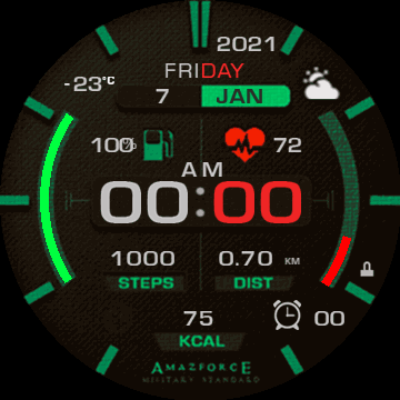 Amazfit Force - mod Jaro-T-REX PRO ILUMINATOR GREEN