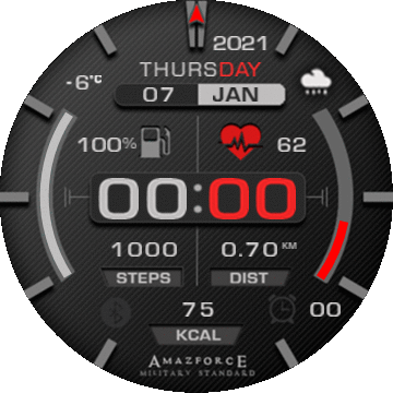 Amazfit Force - mod Jaro-T-REX  BLACK-RED-WHITE