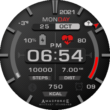 Amazfit Force - mod Jaro-T-REX BLACK-RED-WHITE