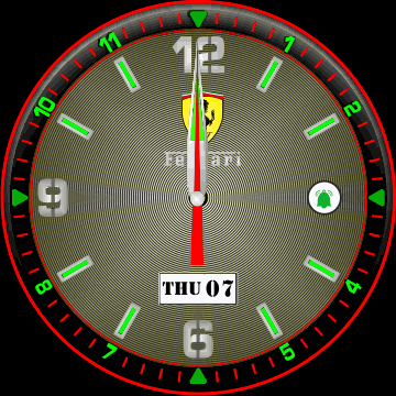 Analog Ferrari with date and alarm