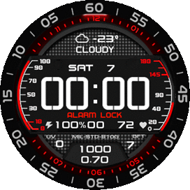 Navy RED V7 Big moving SECONDS Ring