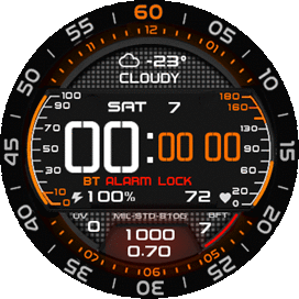 Navy Orange Big moving CONTDOWN Ring V9 PLUS