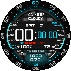 Navy CYAN Big moving CONTDOWN Ring V9 PLUS