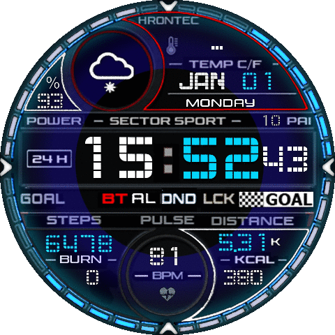 HT T2 008A Sectorsport Blue Dual Display Edtition
