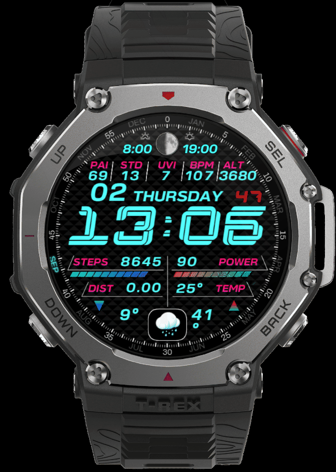 Simply black neon T-rex 3