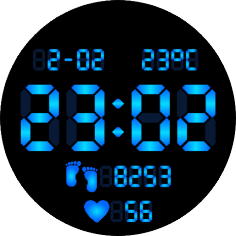 Retro 7 Segment Digital Blue