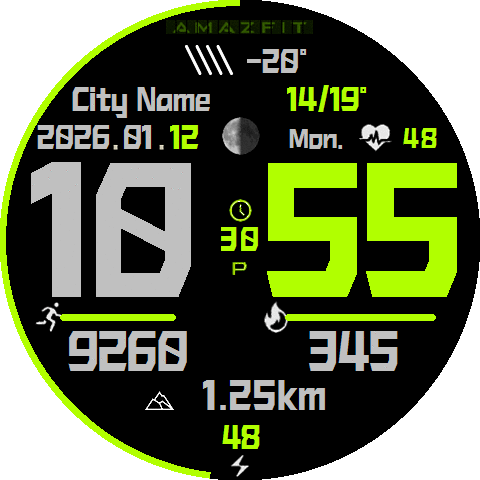 T3-黑荧绿（Black and neon green watch face）ZH/EN